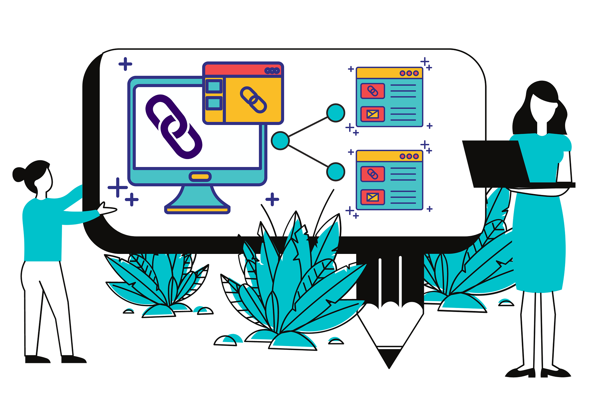 ilustração que demonstra estrutura de backlinks